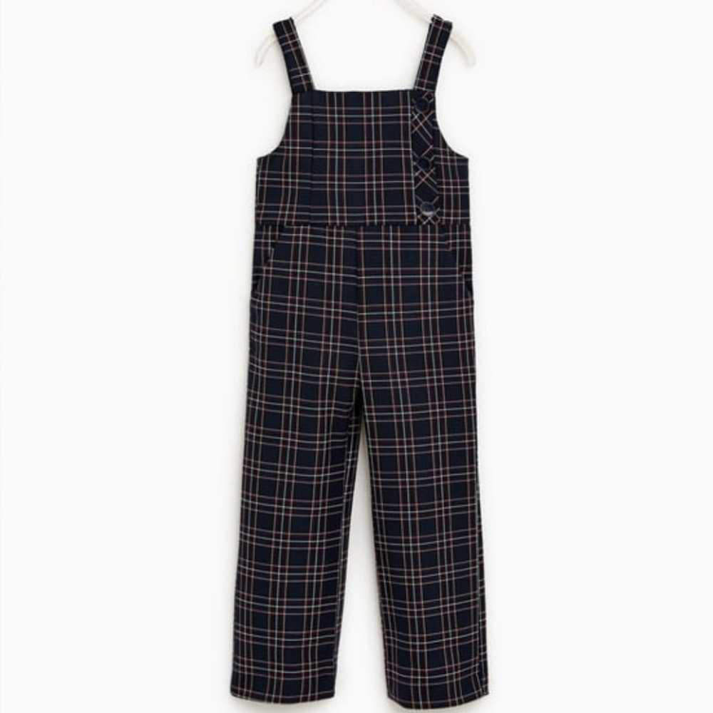 Zara Kids Checked Dungarees